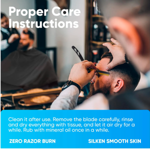 ANAAIF Kit de Afeitadora Profesional Negra y Dorada de Acero Inoxidable para Barbero, Ecológico y Reutilizable, con Cuchillas Desechables 2 en 1 - Product Image 4