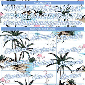 Camiseta Personalizada Sublimada con Tema de Playa para Hombre, Diseño de Flamencos y Palmeras, Transpirable, Anti-UV, de Poliéster, para Equipos - Product Image 3