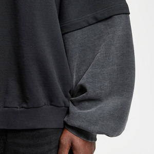 Double Sleeve Men's Acid Washed Hoodie Custom Oversized Plain Acid Vintage Washed Heavyweight Hoodie for <b>Boys</b> - Product Image 5