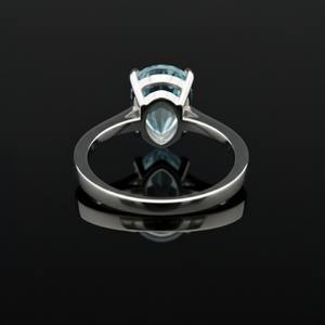 แหวนหมั้นเงินแท้ 925 ดีไซน์มินิมอล ประดับพลอยแอมะทิสต์ทรงลูกแพร์  สำหรับคนเกิดเดือนมีนาคม  แบบฝังหนามเตย รูปทรงปีก  แหวนแต่งงาน  แหวนคริสเตียน - Product Image 4