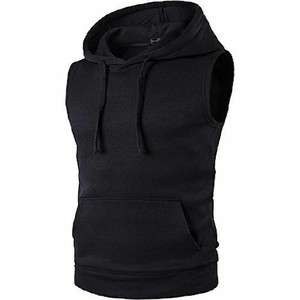 Unisex Cotton Pullover <b>Hoodie</b> Custom Logo Embroidery Wholesale 100% Cotton Puff Printing Spring Style <b>Sleeveless</b> Fashion OEM - Product Image 4