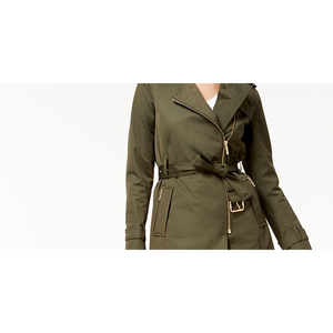 Giacca Trench Casual Vintage da Donna Michael Kors, con Zip Frontale, in Ecopelle, Doppiopetto, Stampa Lavorata a Maglia, Taglia S, per l'Autunno - Product Image 2