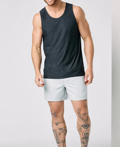 เสื้อกล้ามผู้ชายสีทึบคอโอระบายอากาศได้ดีแห้งเร็วสไตล์ลำลอง - Product Image 3