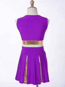 ชุดยูนิฟอร์มเชียร์ลีดเดอร์ทรงเข้ารูปขายดี พร้อมลายพิมพ์ตามสั่ง ผลิตจากผ้าสแปนเด็กซ์/คอตตอน สำหรับใส่ฝึกซ้อม - Product Image 5