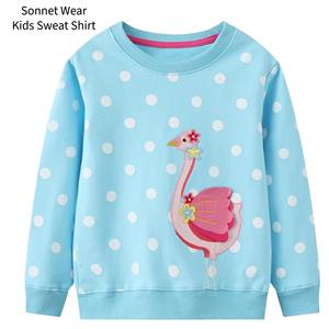 Sweat-shirt pour enfants, motif brodé de dessin animé, col rond, manches longues, pull en coton - Product Image 3