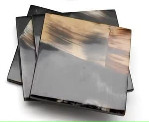 Fourniture directe Ensemble de sous-verres en corne de buffle 4 pièces pour la maison et le restaurant Meilleur poli avec des tapis et des tampons de couleur en corne naturelle - Product Image 1