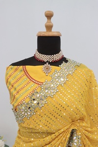 Look Royal Designer indien ethnique Saree dernier traditionnel Saree exclusif fantaisie fête porter des vêtements de mariée Blouse Saree femmes filles - Product Image 6