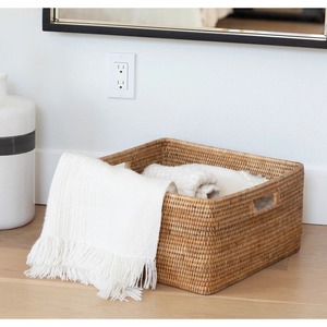 Hand-Woven Rattan <b>Basket</b> with Handles Handmade Storage <b>Basket</b> Wholesale eco-friendly Made in Viet Nam - Product Image 4