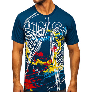 Personalizado de manga corta 100% algodón transpirable de secado rápido de impresión por sublimación camisetas de los hombres para la venta al por mayor - Product Image 1