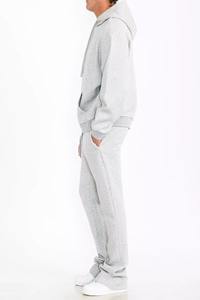 Custom <b>Top</b> Quality <b>Distressed</b> Acid Wash Hoodie and Sweatpants Vintage Tracksuit Sweatsuit Sweat Stack Flare Pant Suit for Men - Product Image 2