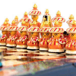 Novica Painted Walnut Wood <b>Chess</b> Set Handcrafted Classic Board <b>Game</b> Portable for Travel Indoor Outdoor Family <b>Game</b> Night - Product Image 6