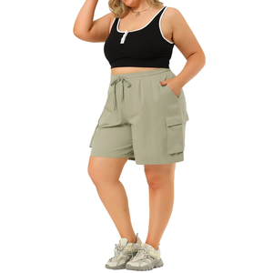Shorts de sport taille haute élastiques grande taille, extensibles, pour entraînement, gym, décontractés, avec ajustement confortable - Product Image 3