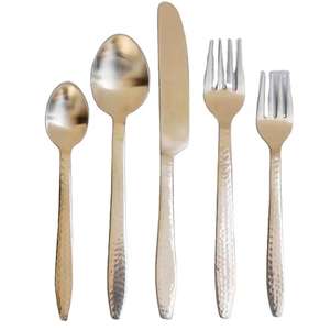 Cubiertos de acero inoxidable con acabado Chapado en Color plateado con mango de diseñador, cubiertos aptos para lavavajillas para uso en restaurante doméstico, Juego de 3 - Product Image 5