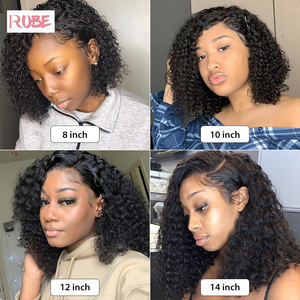 Perruques Bob Courtes Frisées HD à Prix Abordable, Cheveux Humains, Perruque Lace Front, Cheveux Péruviens Vierges, Sans Colle, Densité Personnalisable - Product Image 6