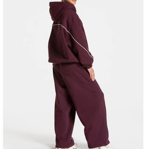 Sudadera con Capucha Extra Grande con Logotipo Personalizado al por Mayor, Conjunto Deportivo de Dos Piezas para Mujer, Ropa Deportiva Transpirable - Product Image 2