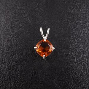 Handmade Cushion Citrine Pendant 925 Sterling Silver Jewelry For Women Elegant Gemstone Gift - Product Image 4