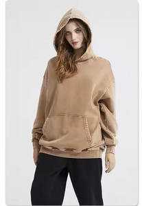 เสื้อฮู้ดผ้าฝ้าย100% มีฮู้ดของผู้ชาย GSM 420โลโก้100% ย้อนยุค - Product Image 5