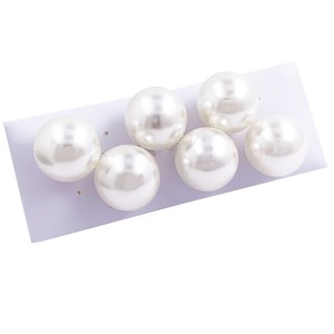 14mm Set di orecchini in argento Sterling con perla acrilica 3 paia di orecchini di perle eleganti con chiusura a farfalla - Product Image 2