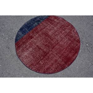 Modern Chic Vintage Turkish Wool <b>Rug</b> 4x4ft Red Black Large Area <b>Boho</b> Style Patchwork Rectangle 10mm Latex for Hallway Decor - Product Image 4