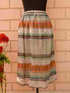 <b>Skirt</b> 100% Cotton Printed Summer Fashion for Ladies Elegant Colorful Floral Prints Beautiful Style - Product Image 2