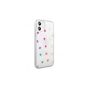 Funda Protectora Rígida Transparente con Diseño de Corazón Antihuellas de la Serie Zore Folk para iPhone 11 7 Plus XR - Product Image 5