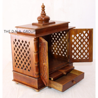 Mandir en bois traditionnel fait à la main | Temple décoratif Pooja pour la maison | Autel indien rustique pour un espace de culte paisible et un cadeau