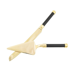 Bright Collection Top Grade Factory Direct Custom Metal Gold Mirror Pulido Cake Knife & Server Heart shape End Handle - Product Image 4