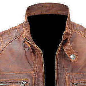 Veste en cuir véritable pour homme de qualité supérieure, hiver, écologique, respirante, coupe-vent, confortable, sur mesure - Product Image 3