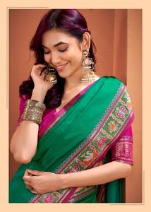 Saree en soie douce de créateur indien avec tissage Zari, saree de mariage avec saree de style designer traditionnel - Product Image 2