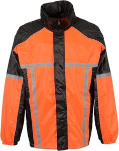 High Quality <b>MEN'S</b> MOTORCYCLE MOTORBIKE 100% NYLON RAIN <b>SUIT</b> GEAR <b>BLACK</b> ORANGE Custom Style Motor Bike Top Quality - Product Image 6