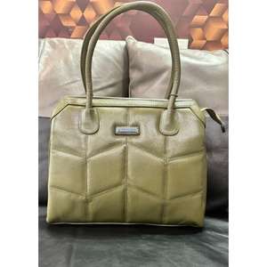 Nueva llegada de las mujeres de cuero de becerro de vaca manijas de cierre de cremallera impermeable de gran capacidad ligero bolso verde gran oferta - Product Image 1