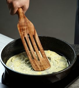 Wooden Cooking Utensils, 5 Pcs Natural Teak Kitchen Utensil Set Heat Resistant <b>Non</b> <b>Stick</b> Wood <b>Cookware</b> with Hanging - Product Image 6