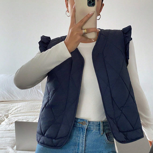 Veste d'extérieur décontractée pour femme, style nouveau, automne-hiver, col montant, sans manches, écologique, imperméable, respirante, coupe-vent - Product Image 5