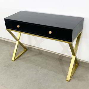 Commode moderne en métal et MDF avec finition chêne pour salon et chambre à coucher - Product Image 4