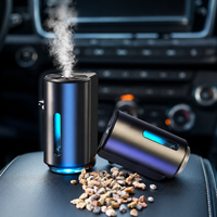 Mini humidificateur d'air de voiture 3 modes 10 ml, diffuseur intelligent de brume froide pour voiture, diffuseur rechargeable intelligent pour voiture avec 1 parfum