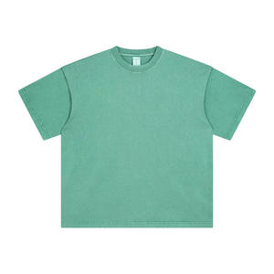 250gsm lavage à l'acide Vintage hommes haute qualité lourd recadrée surdimensionné coton t-shirts unisexe t-shirt - Product Image 1