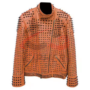 Nueva chaqueta de cuero Punk de último diseño para hombre Nuevo estilo Biker Oem Service Custom Black Winter Leather Punk Chaquetas para hombre - Product Image 1