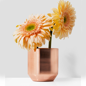 Home Decorative Metal Flower Bowl <b>Vase</b> With <b>Copper</b> Finishing Modern Aluminum Flower Pots for Home and Table Decoration - Product Image 3