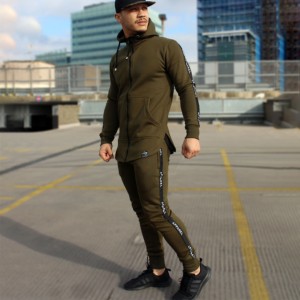 Conjunto de chándal personalizado, conjunto de pantalones de chándal y sudadera con capucha para hombre con logotipo de alta calidad, conjunto de pantalones de chándal de algodón y sudadera con cremallera - Product Image 6