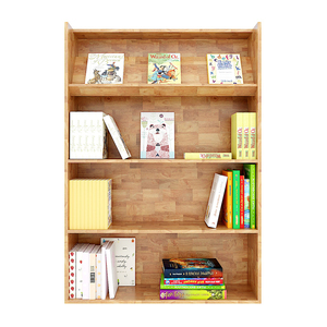 BSS002 Double-Sided <b>Bookshelf</b> System 3m <b>Long</b> Modern Design Style Made Natural Rubber Wood Metal Iron for Living Office Standing - Product Image 4