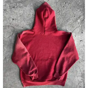 Logotipo personalizado 100% algodón Streetwear de gran tamaño 400 Gsm Sun Faded sudadera peso pesado algodón francés Terry ácido lavado Sudadera con capucha hombres - Product Image 6