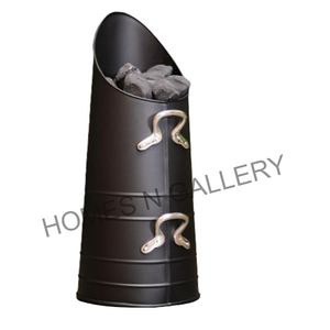 Cubo de carbón de accesorios de chimenea de hierro de metal con estilo nuevo de alta calidad con acabado negro mate a precio barato de la India - Product Image 4