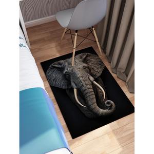 Alfombra Moderna con Estampado de Elefante Negro para Entrada, Cocina, Pasillo Interior, Alfombra de Terciopelo - Product Image 3