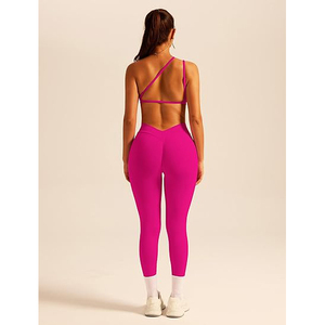 Conjuntos de Yoga de 2 Piezas, Top Deportivo Sin Costuras, Leggings de Cintura Alta, Elásticos, Transpirables, con Logotipo Frontal, Ropa Deportiva para Mujer - Product Image 6