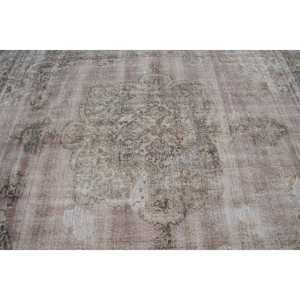 Tapis turc 7,7 x 10,6 pieds, tapis vintage, tapis gris à imprimé animal en laine - Product Image 4