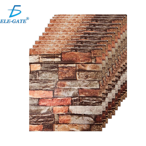 Lot de 10 panneaux muraux autocollants en mousse XPE 3538,5 cm avec motifs texturés rustiques pour usage domestique - Product Image 1