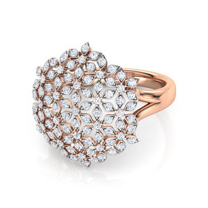 Anillo de diamantes de malla floreada - Product Image 2