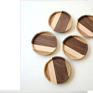 Juego de posavasos de madera de estilo americano Posavasos elegantes de alta calidad con impresiones pintadas de nogal Alfombrillas y almohadillas de la mejor calidad - Product Image 1