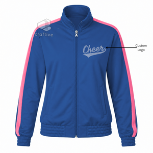Custom Cheerleader Practice Warm Up Uniform Cheer <b>Rhinestone</b> Team Apparel Full Zip <b>Jacket</b> With Pants For Competition Team - Product Image 5