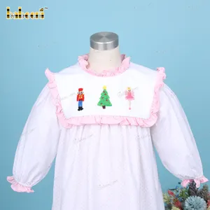 Stickerei Häkeln Langarm Kleid Weihnachten Nussknacker Für Mädchen OEM ODM Kinder Kittel Kleid auf Lager Großhandel-BB3226